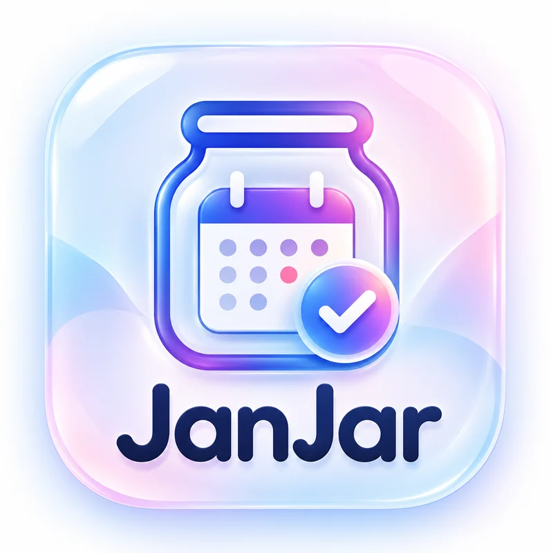 JanJar Pearl app icon showing a jar, calendar and checkmark